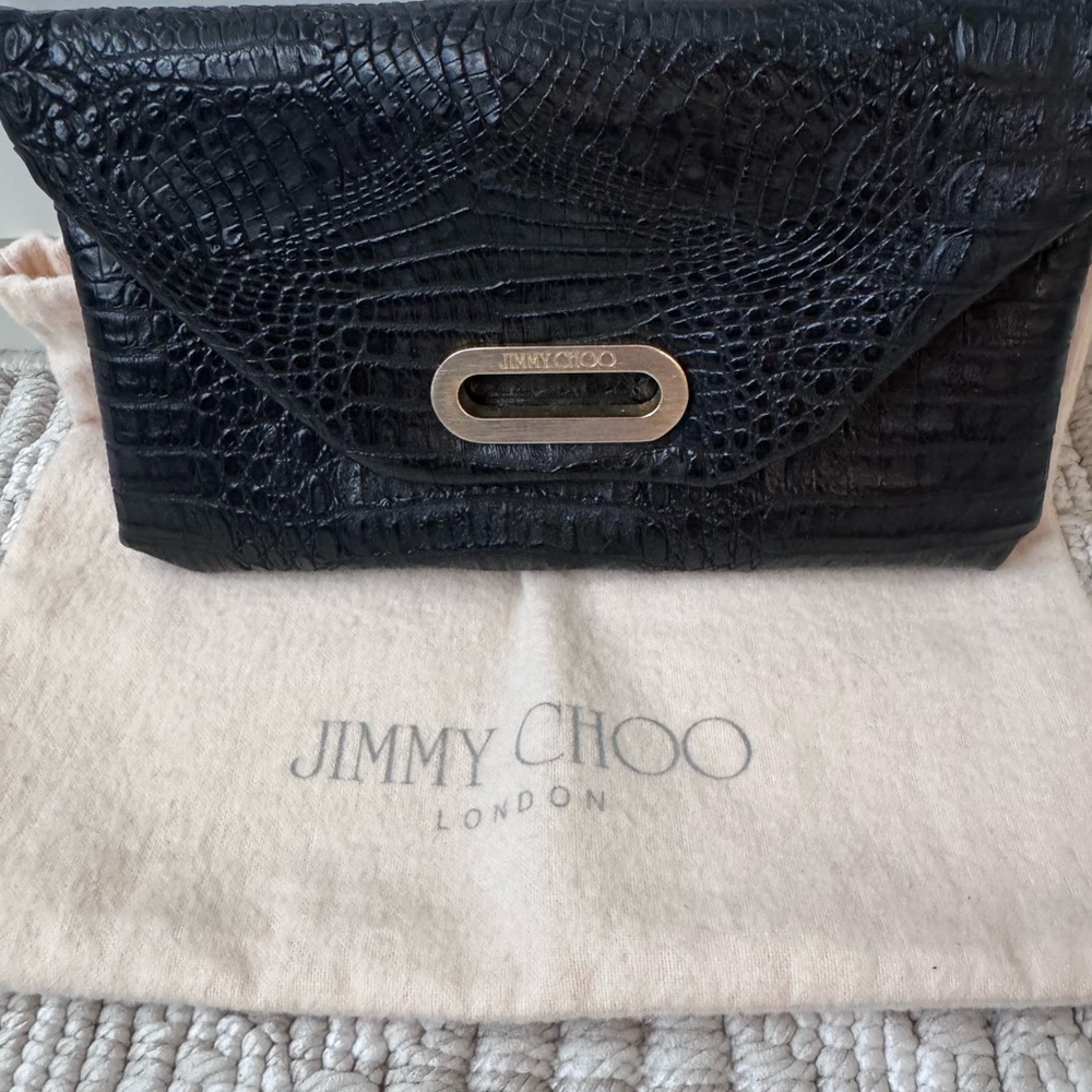 Jimmy Choo Black Croc-Patterned